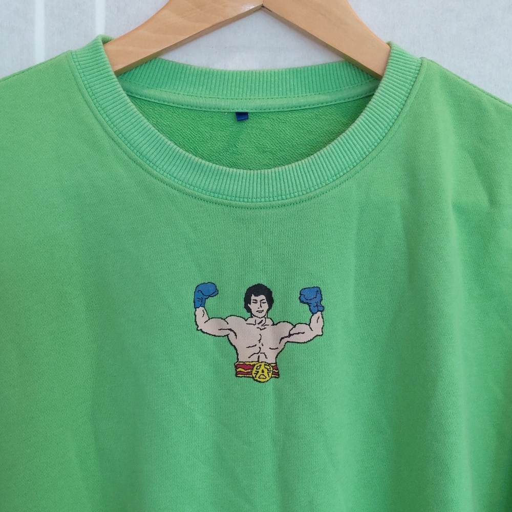 Ader Error Boxer print oversized neon green sweatshirt - Picture 2 of 9